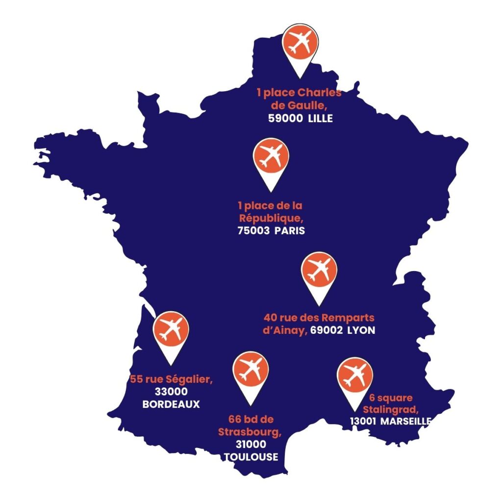 Centres de préparation à la sélection pilote Cadets Air France sur Paris, Marseille, Lyon, Lille, Toulouse, Bordeaux, Lille ou en visio
